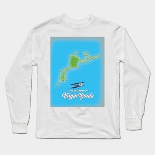 Virgin Gorda Map Long Sleeve T-Shirt